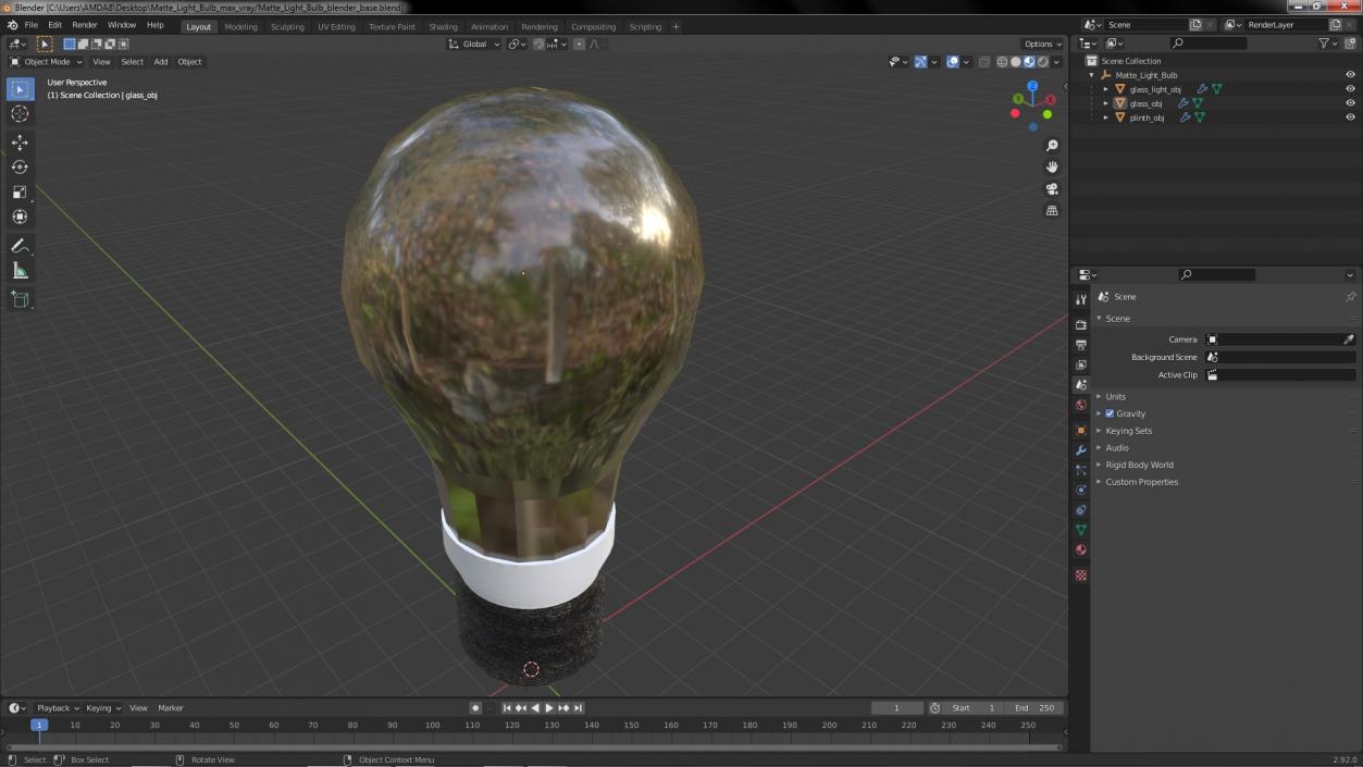 3D Matte Light Bulb 2 model