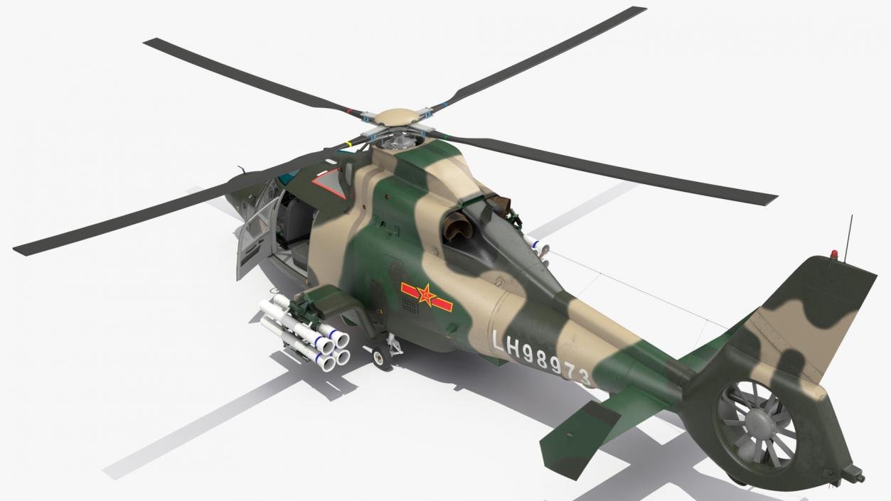 3D Military Harbin Z-9WZ with Missile Rigged