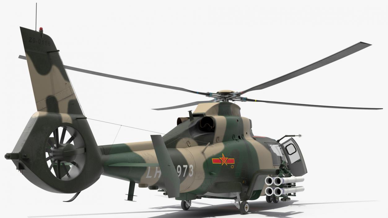 3D Military Harbin Z-9WZ with Missile Rigged