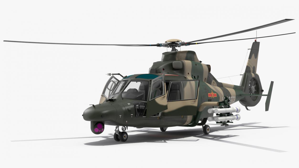 3D Military Harbin Z-9WZ with Missile Rigged