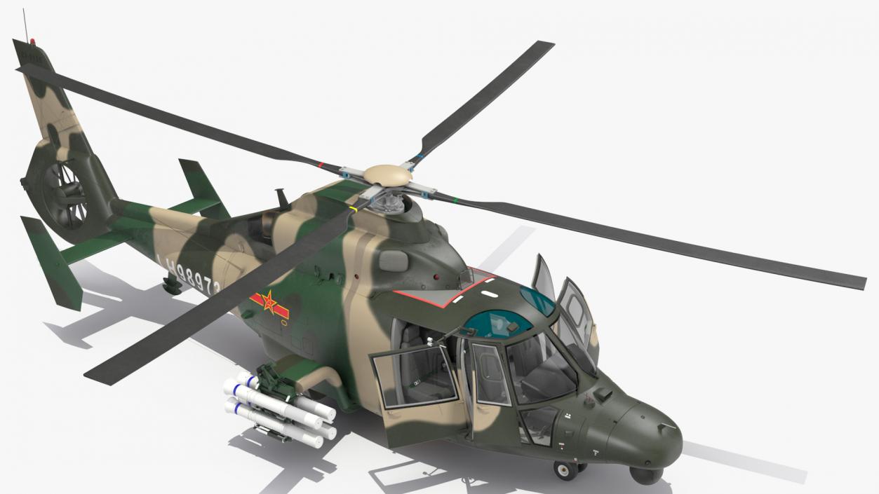 3D Military Harbin Z-9WZ with Missile Rigged