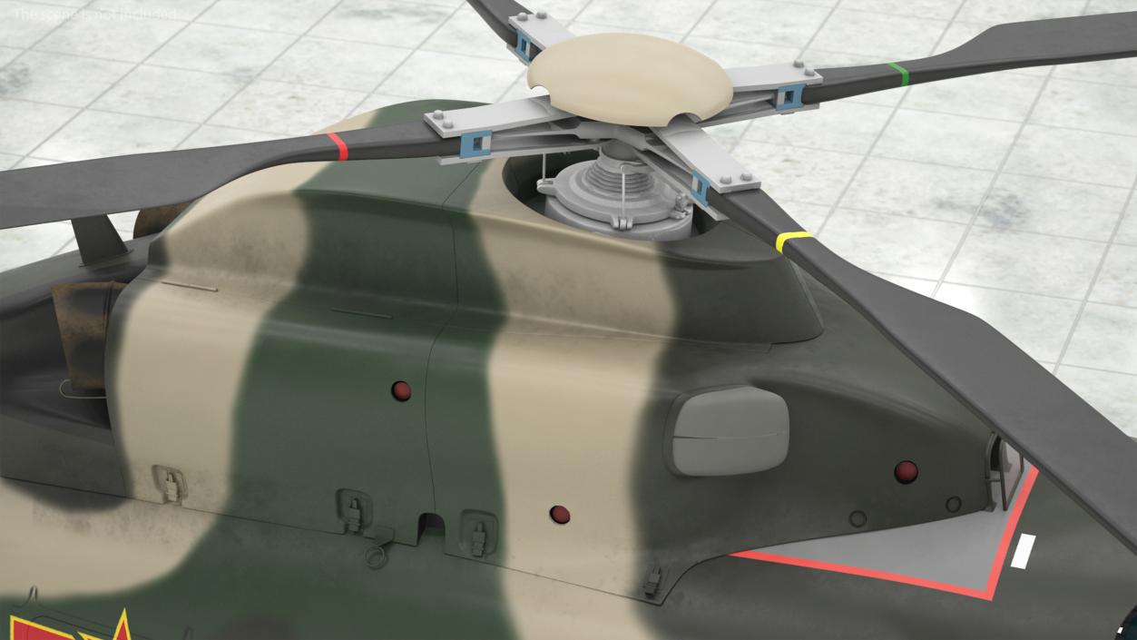 3D Military Harbin Z-9WZ with Missile Rigged