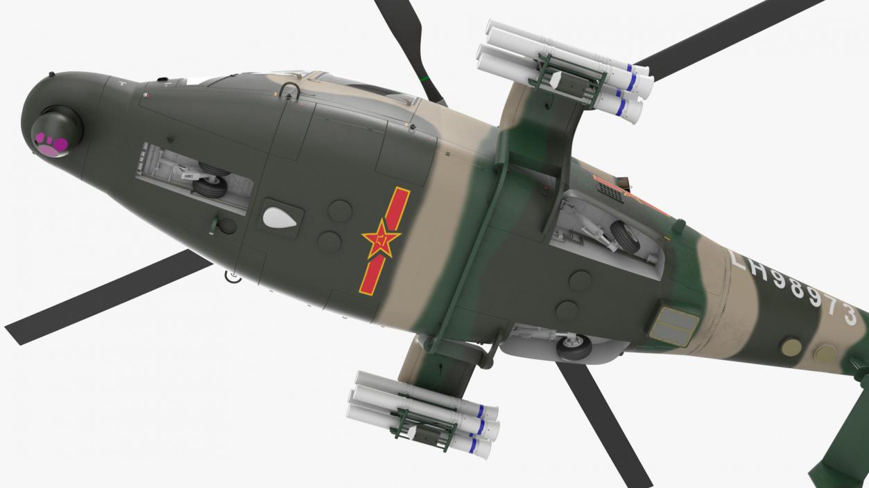 3D Military Harbin Z-9WZ with Missile Rigged