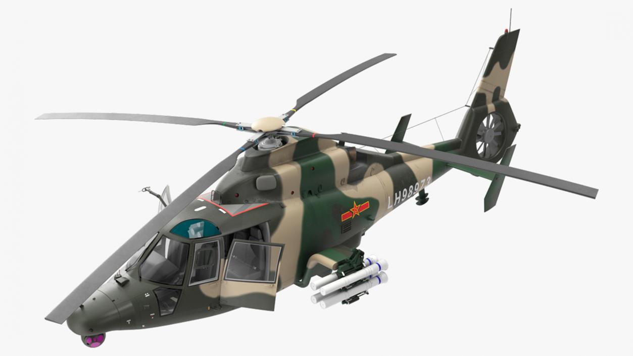 3D Military Harbin Z-9WZ with Missile Rigged