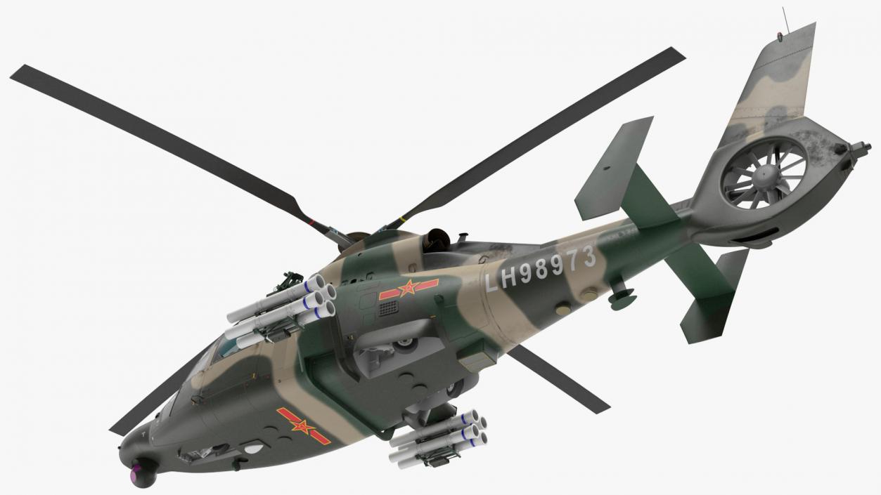 3D Military Harbin Z-9WZ with Missile Rigged