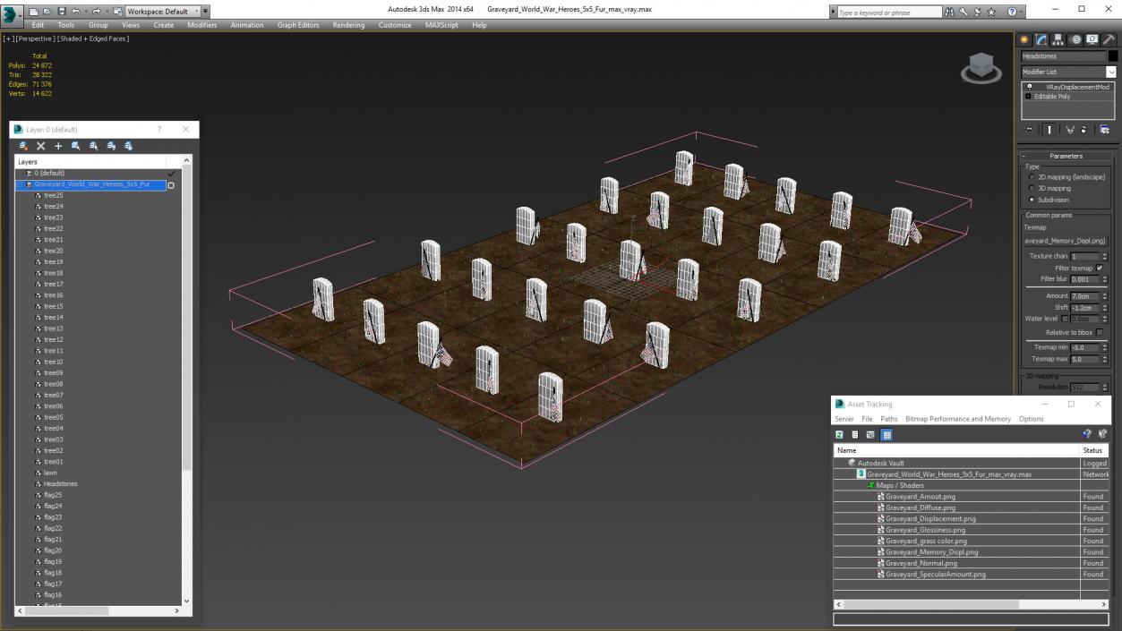 Graveyard World War Heroes 5x5 Fur 3D model