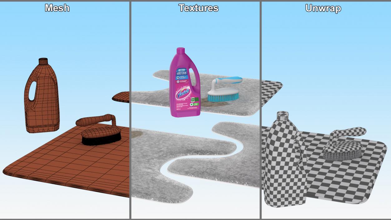 3D Vanish Cleaner and Bathroom Contour Rug Fur model