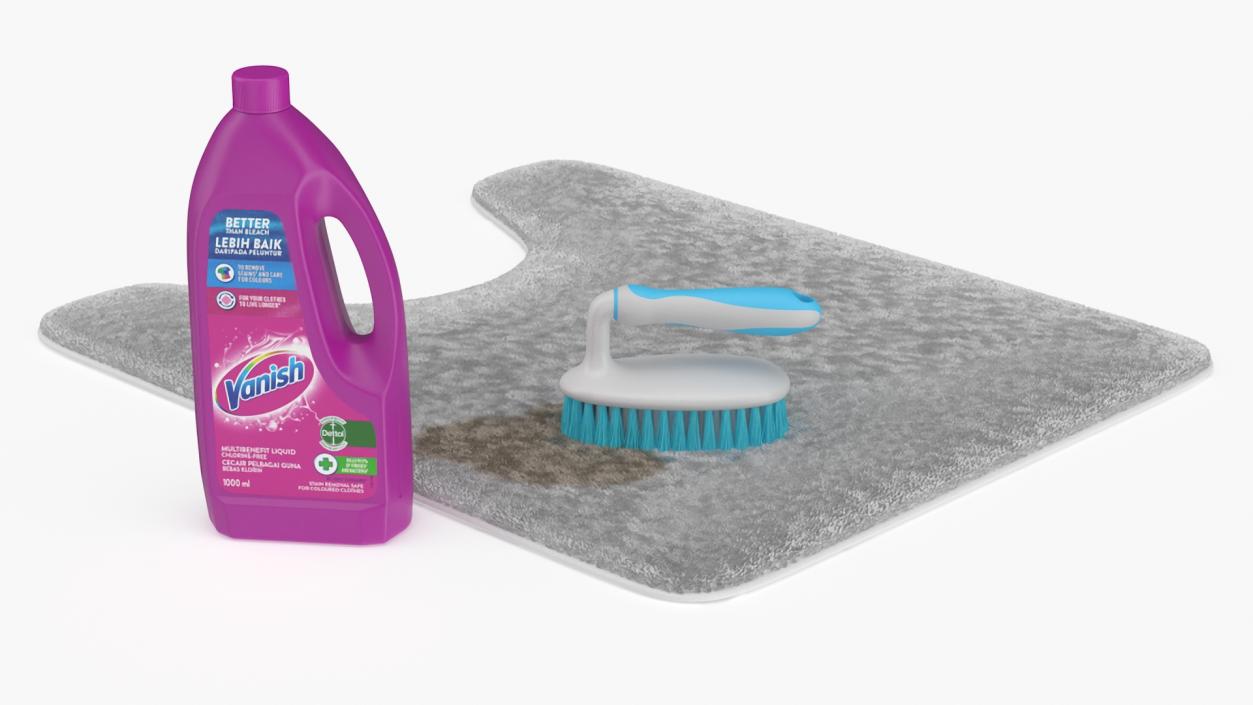 3D Vanish Cleaner and Bathroom Contour Rug Fur model