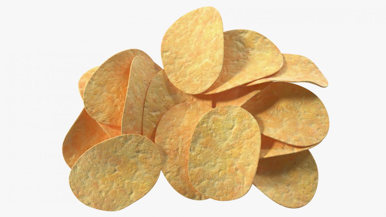 3D Bunch of Potato Chips