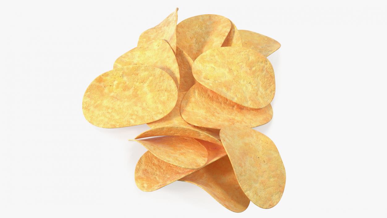 3D Bunch of Potato Chips