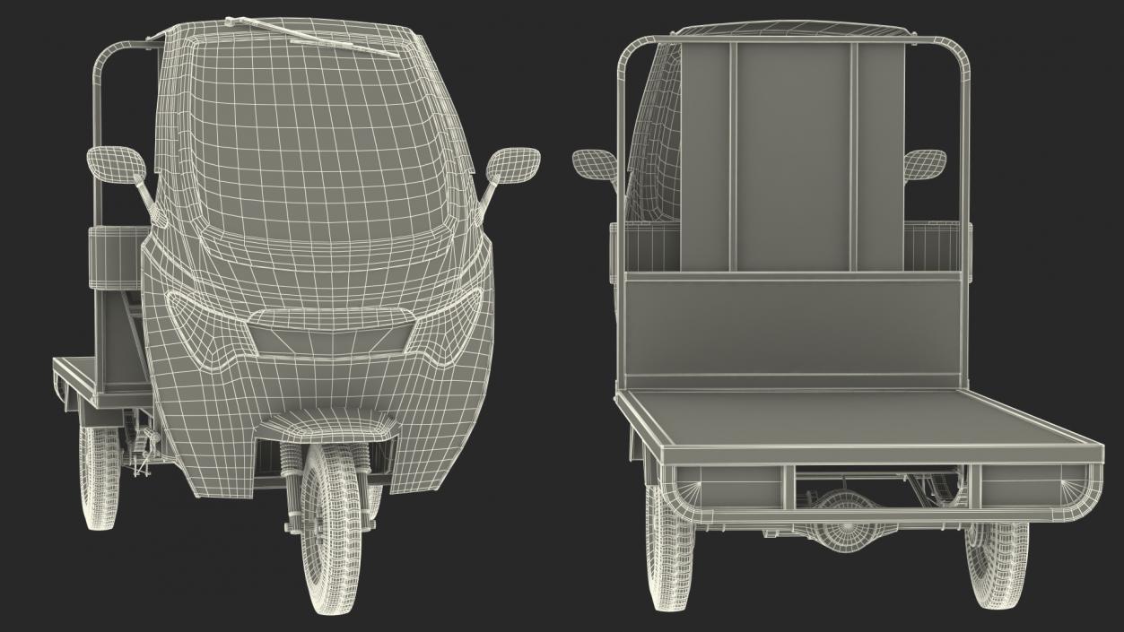 3D Three Wheeler Cargo Rickshaw model