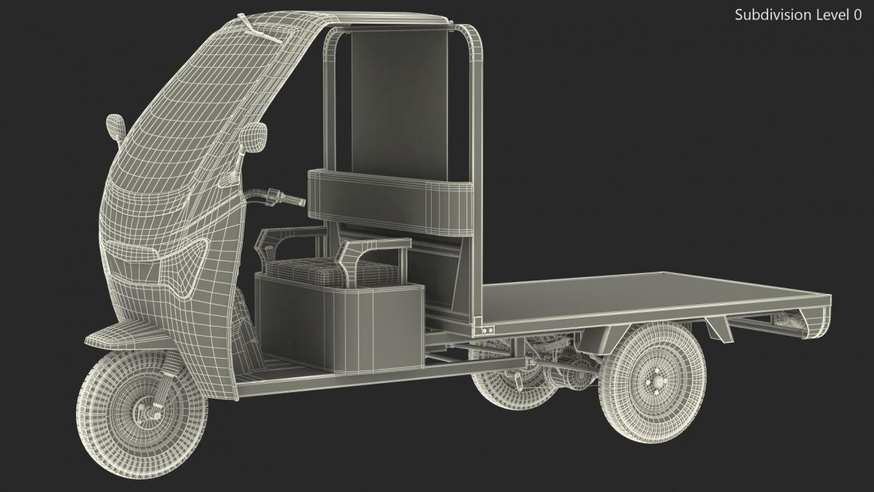 3D Three Wheeler Cargo Rickshaw model