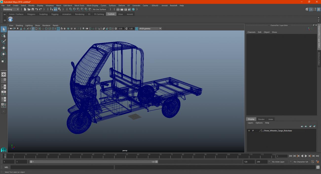 3D Three Wheeler Cargo Rickshaw model