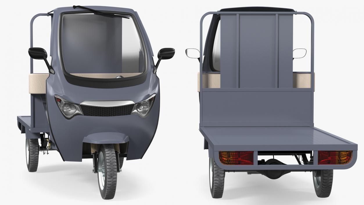 3D Three Wheeler Cargo Rickshaw model