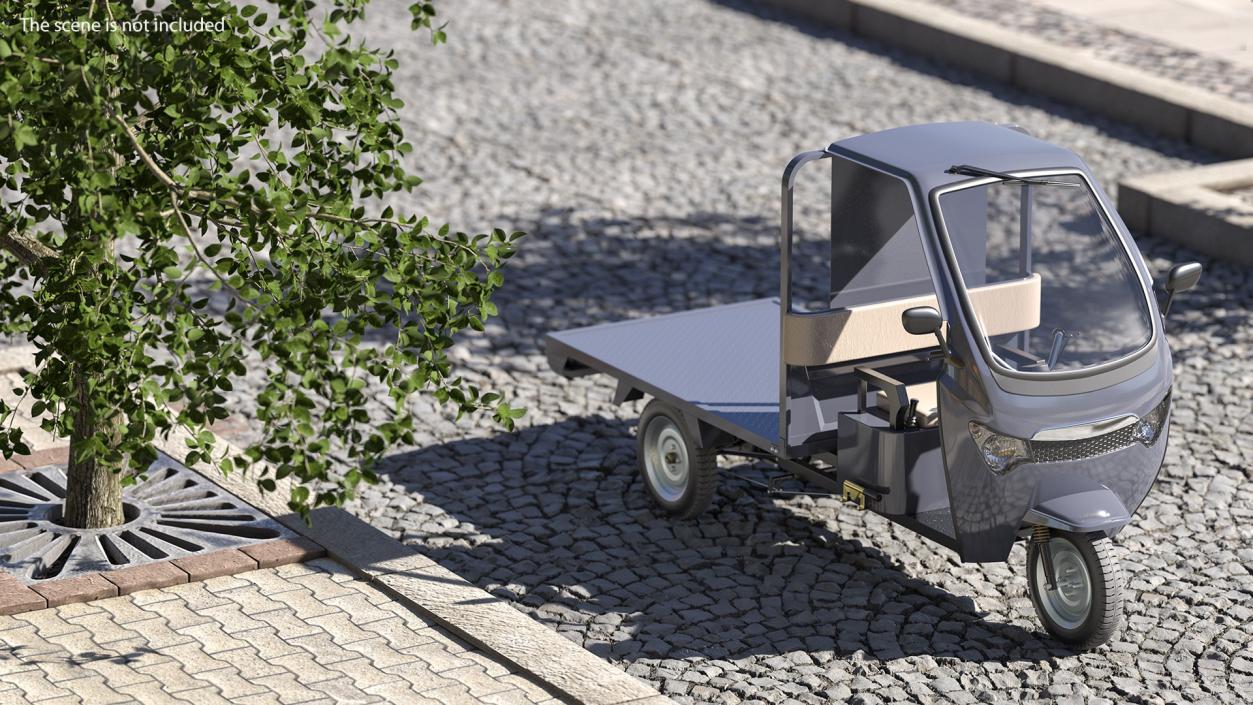 3D Three Wheeler Cargo Rickshaw model