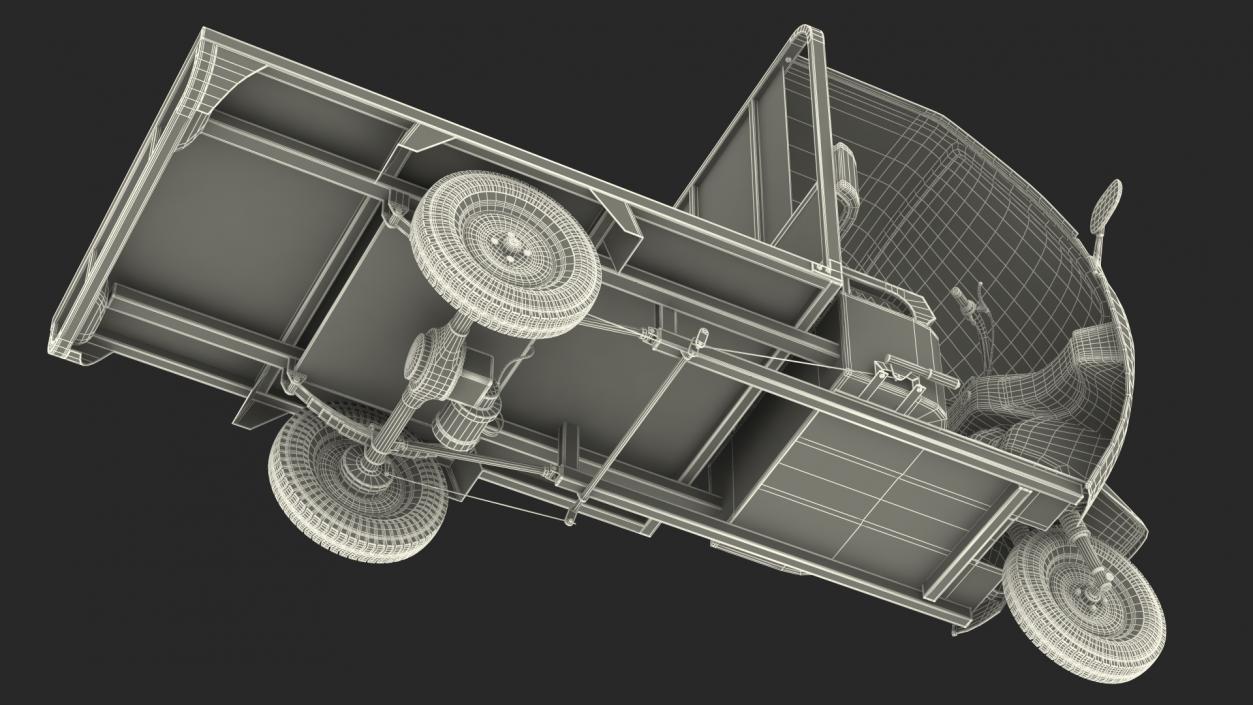 3D Three Wheeler Cargo Rickshaw model