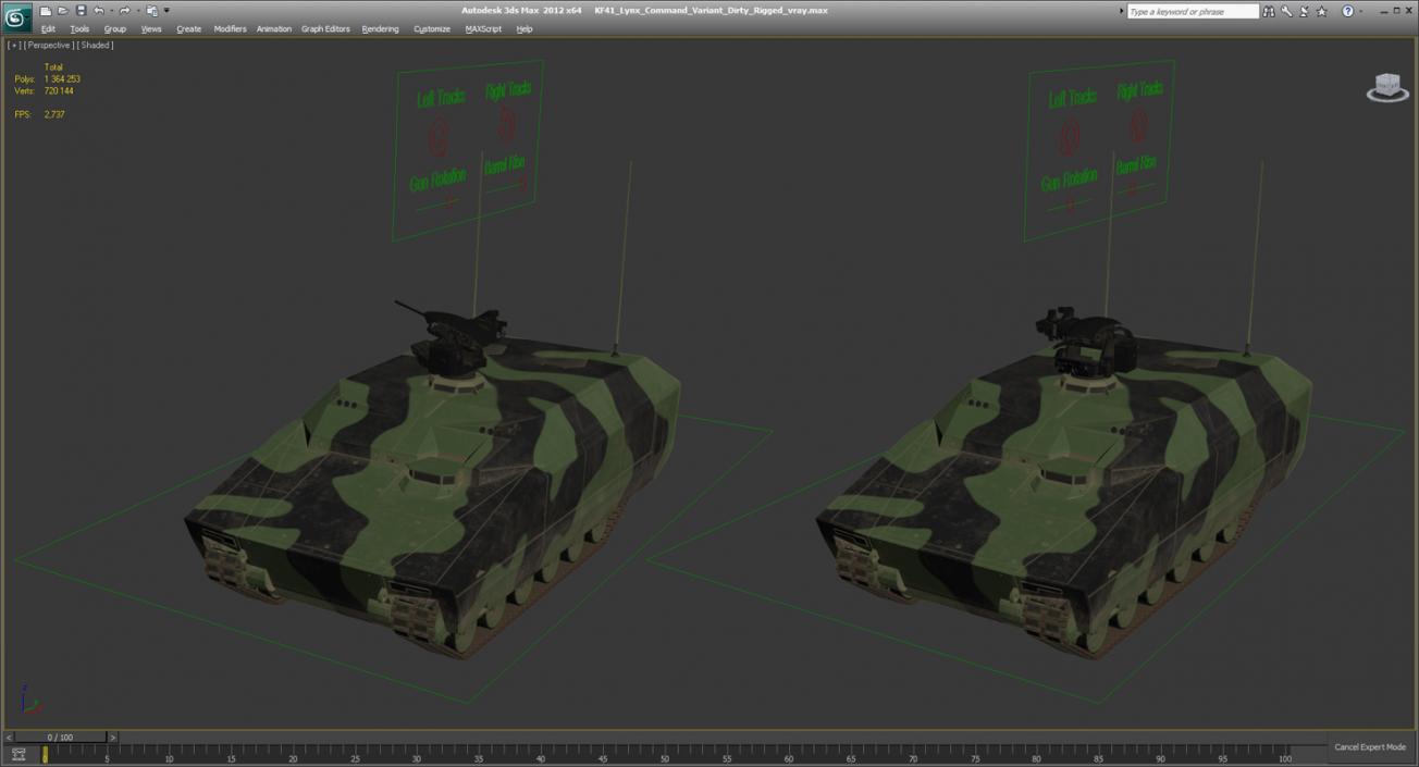 3D KF41 Lynx Command Variant Dirty Rigged model