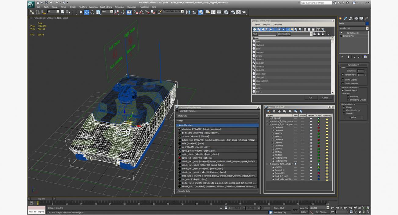 3D KF41 Lynx Command Variant Dirty Rigged model