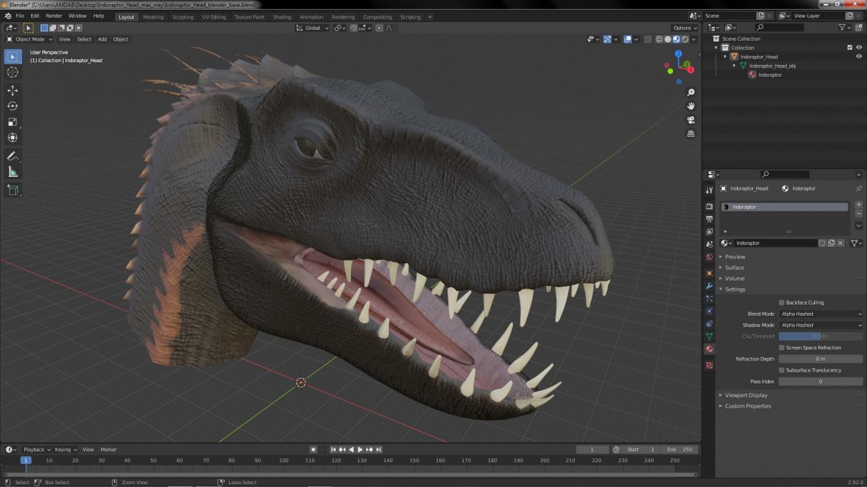 3D model Indoraptor Head