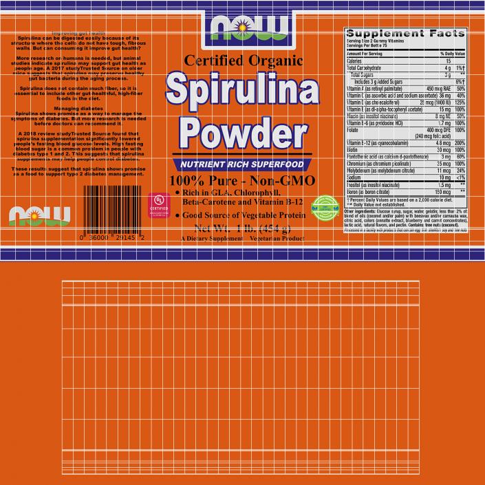 3D model NOW Spirulina Powder