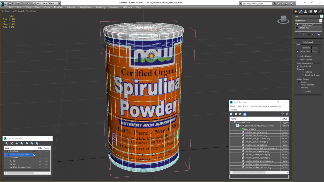 3D model NOW Spirulina Powder