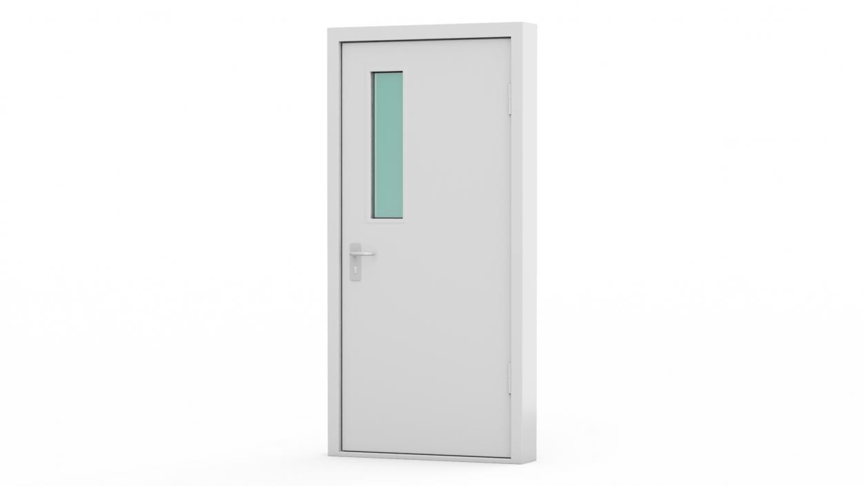 3D model Personnel Steel Door Grey