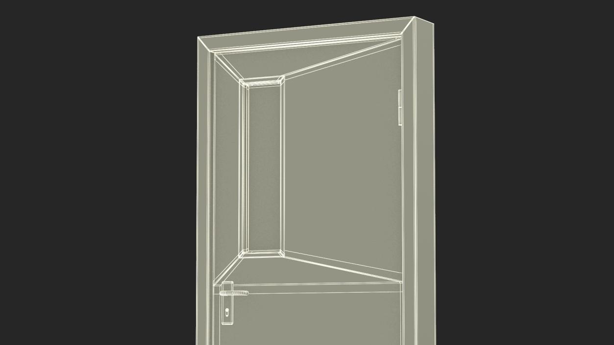 3D model Personnel Steel Door Grey