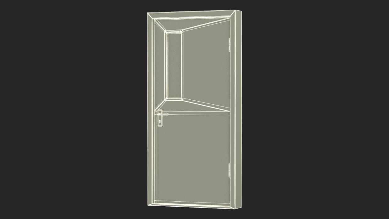 3D model Personnel Steel Door Grey