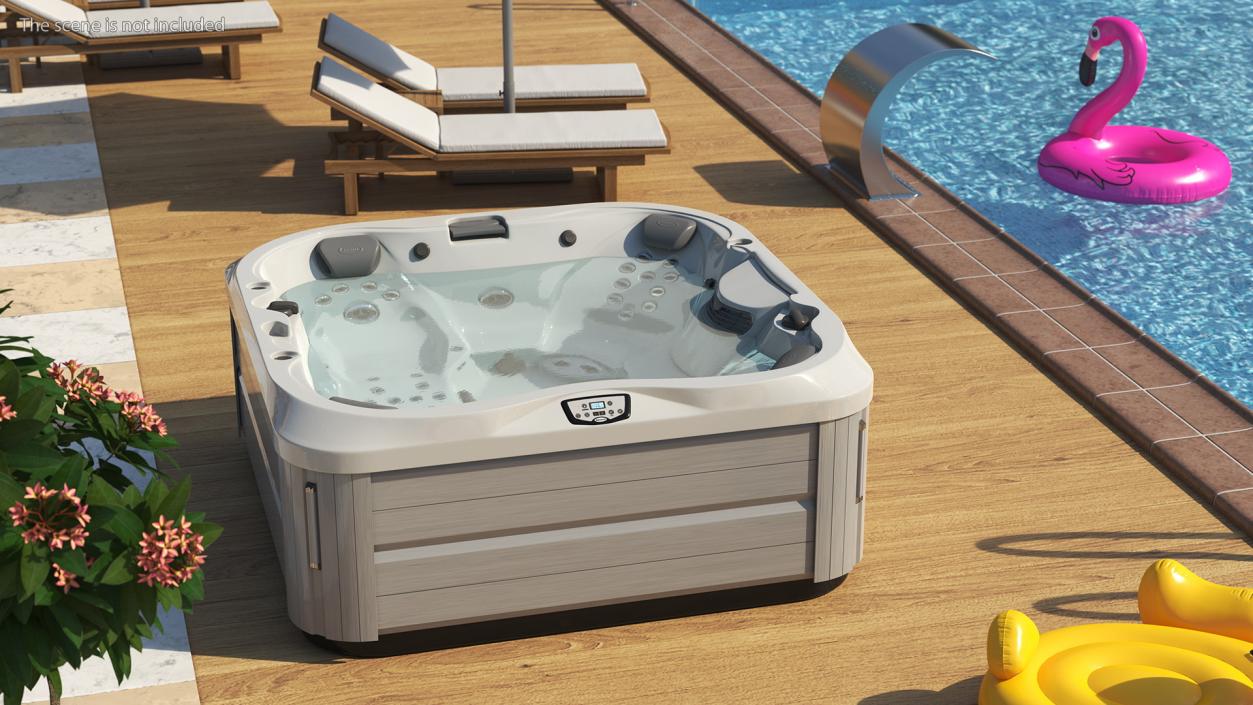 3D Jacuzzi J 335 Hot Tub Beige with Water model