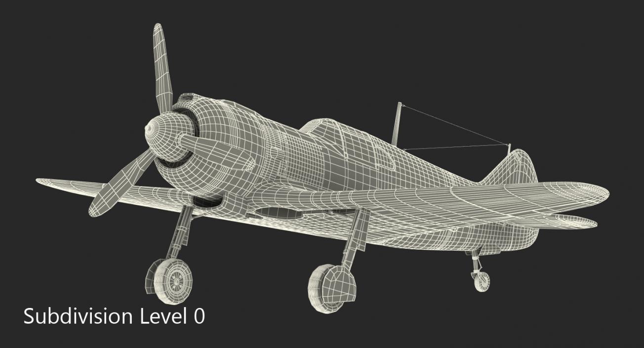 3D La-5 WWII Soviet Fighter Aircraft model