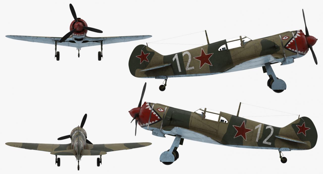 3D La-5 WWII Soviet Fighter Aircraft model