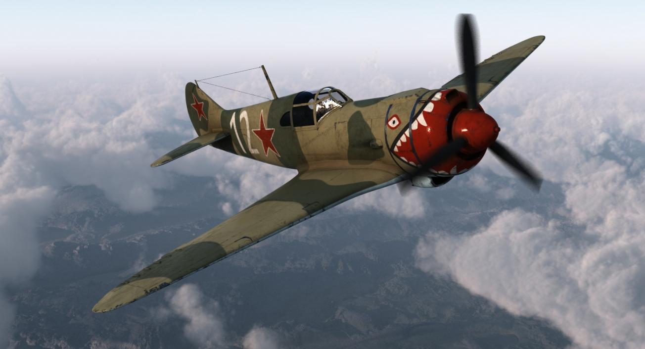 3D La-5 WWII Soviet Fighter Aircraft model