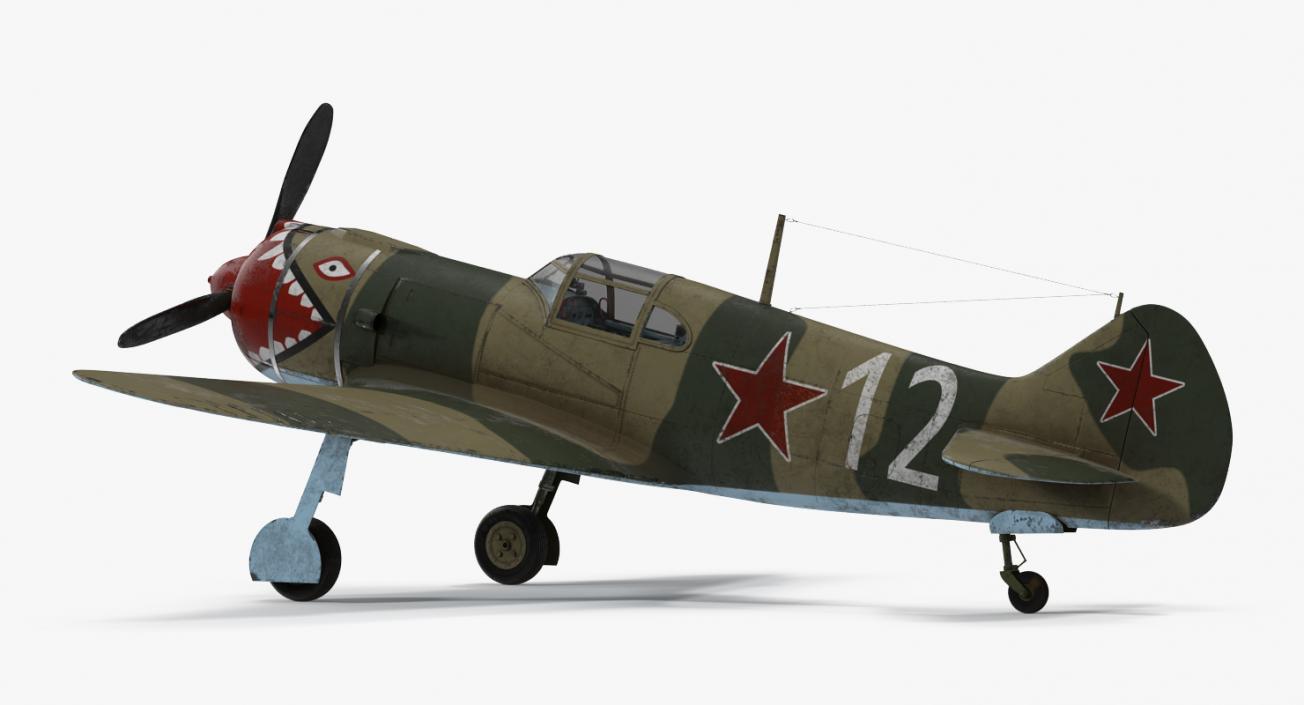 3D La-5 WWII Soviet Fighter Aircraft model