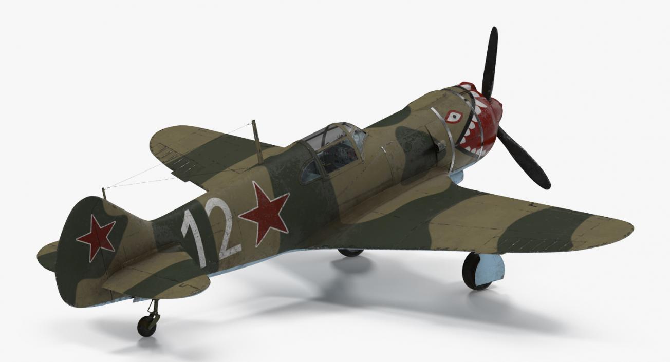 3D La-5 WWII Soviet Fighter Aircraft model