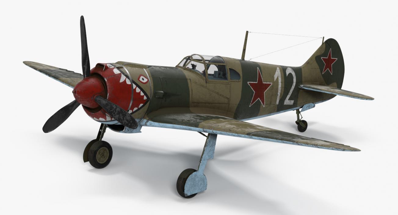 3D La-5 WWII Soviet Fighter Aircraft model