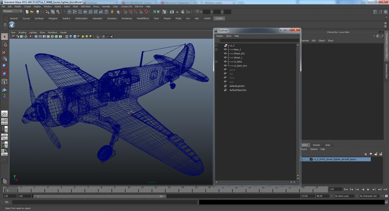 3D La-5 WWII Soviet Fighter Aircraft model