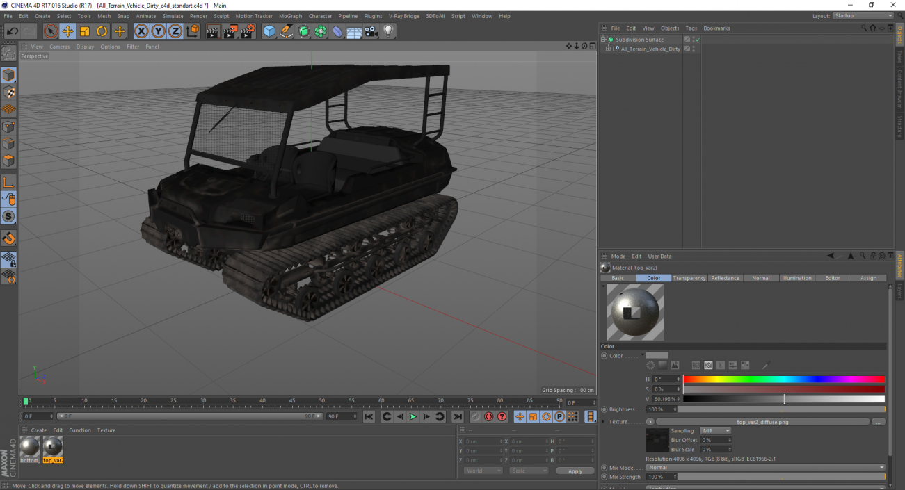 3D model All Terrain Vehicle Dirty