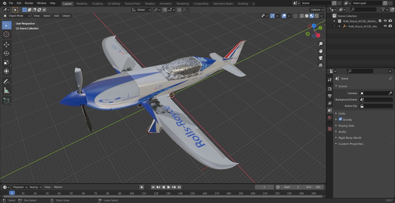 3D model Rolls Royce ACCEL Electric Aircraft