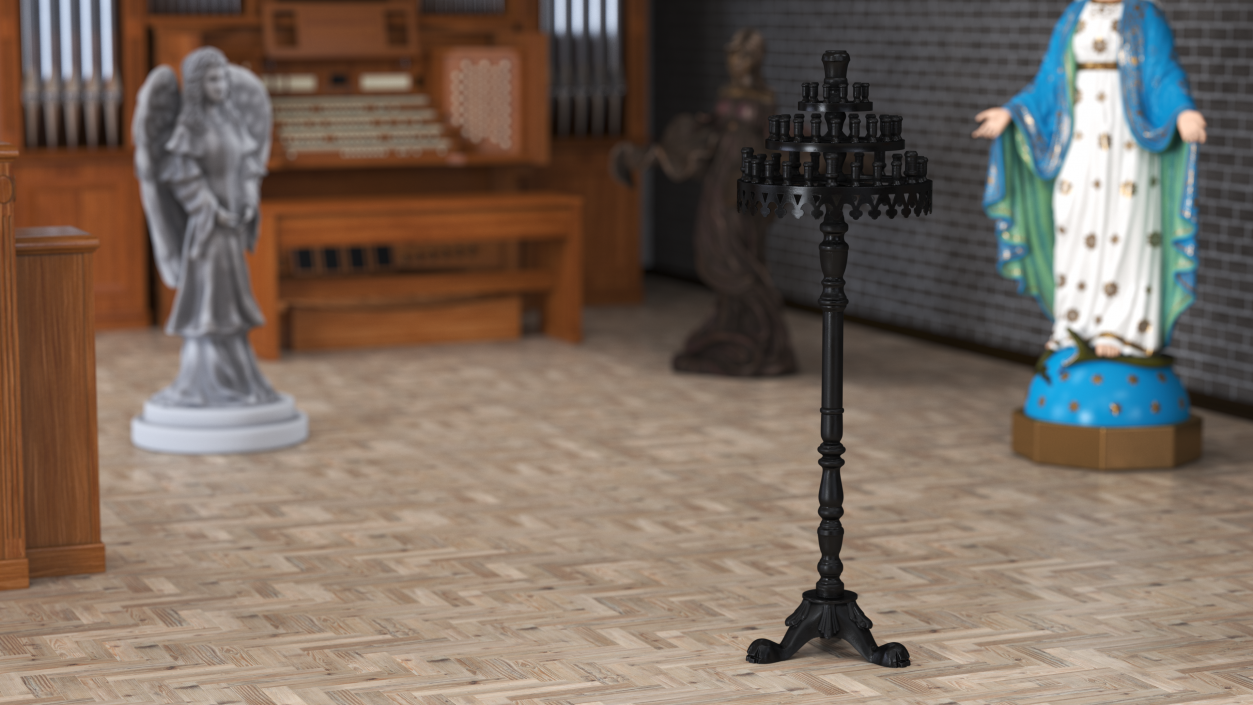 3D model Cast Iron Candle Holder 2