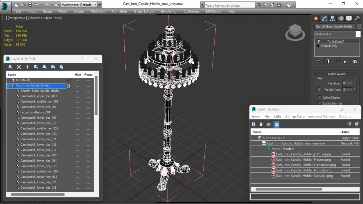 3D model Cast Iron Candle Holder 2