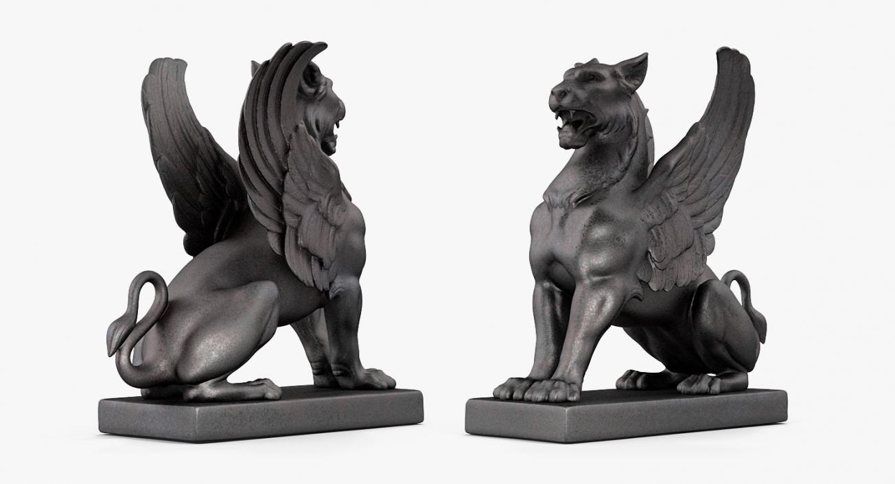 3D Bronze Griffin Statue