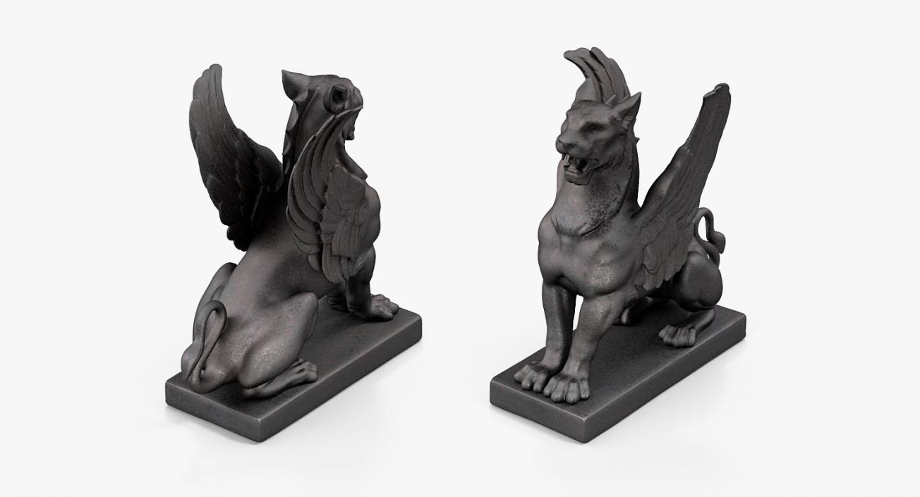 3D Bronze Griffin Statue