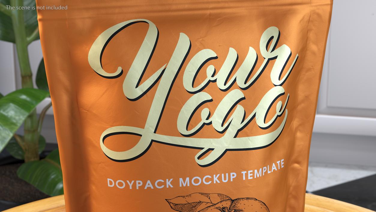 Doy Pack With Zipper Mockup Orange 3D model