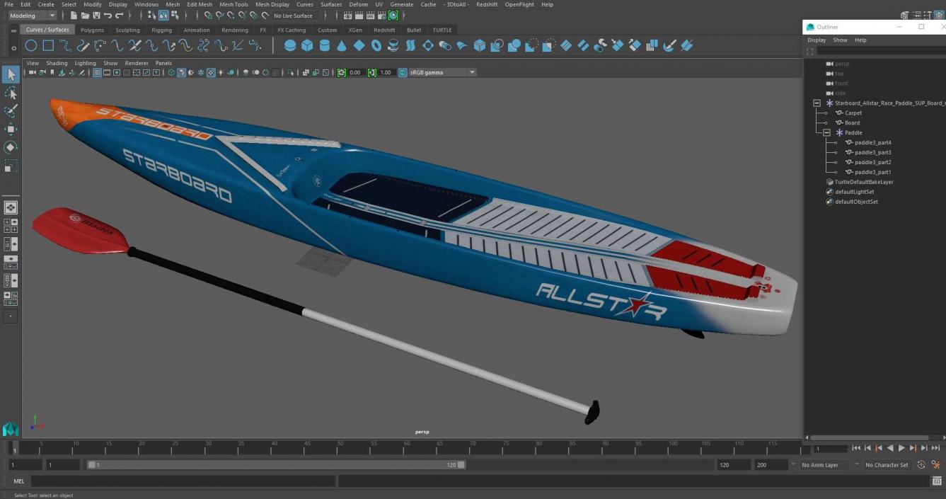 Starboard Allstar Race Paddle SUP Board 3D model