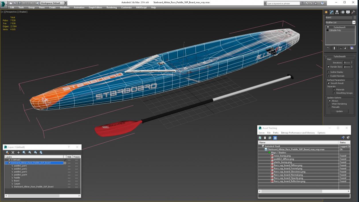 Starboard Allstar Race Paddle SUP Board 3D model