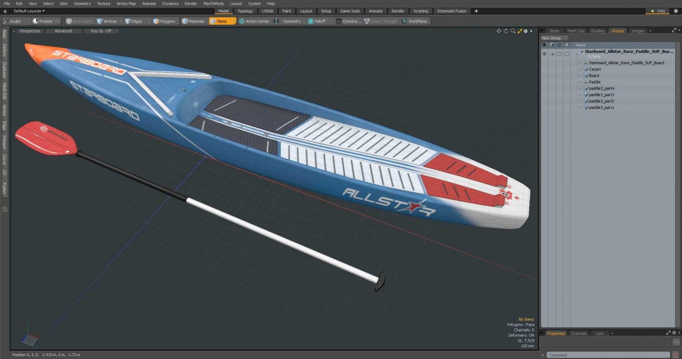 Starboard Allstar Race Paddle SUP Board 3D model