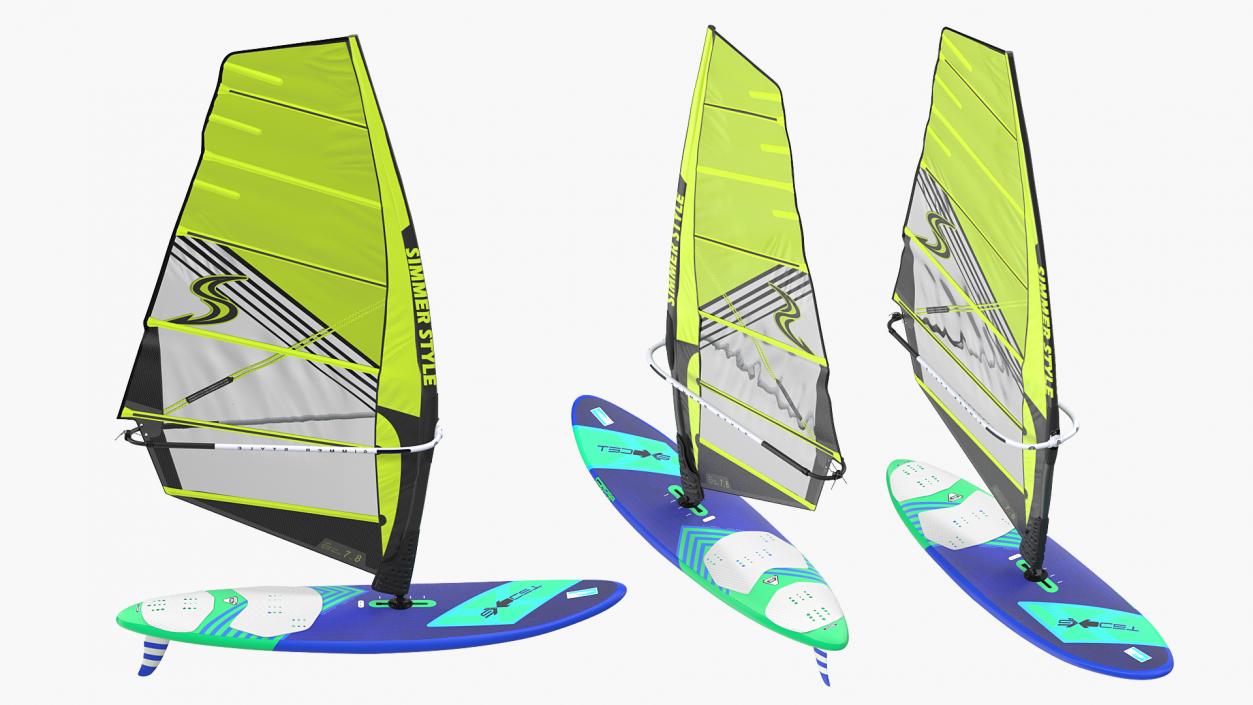 3D Windsurf Board And Sail model