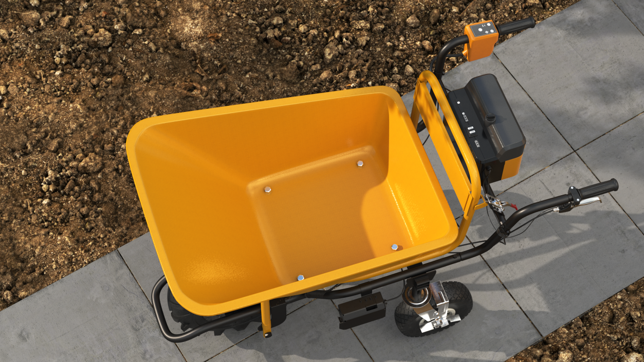 Electric Wheelbarrow with Bucket 3D