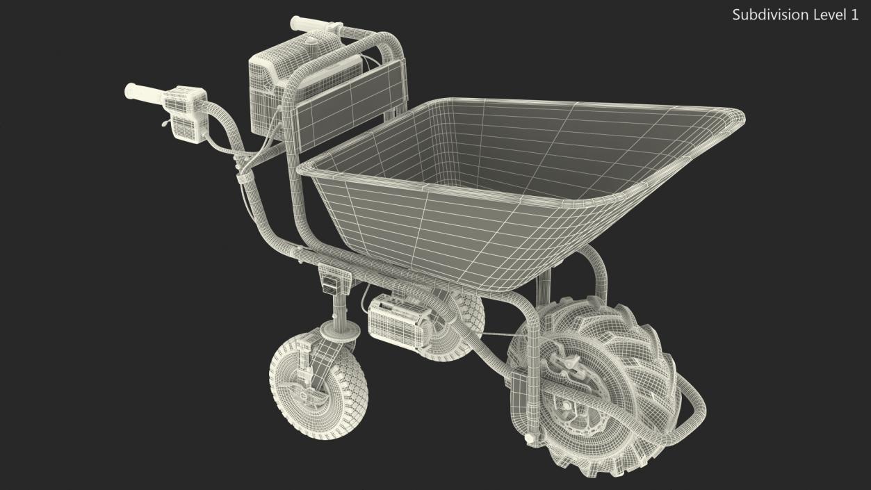 Electric Wheelbarrow with Bucket 3D