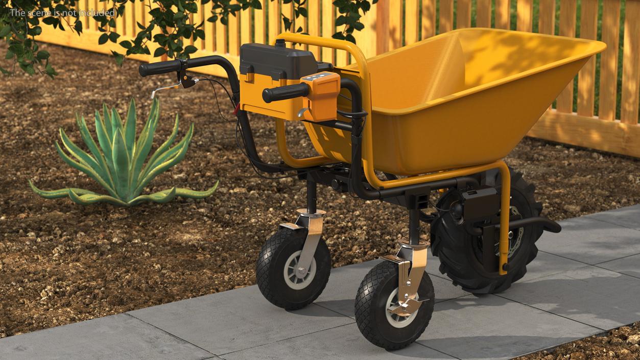 Electric Wheelbarrow with Bucket 3D